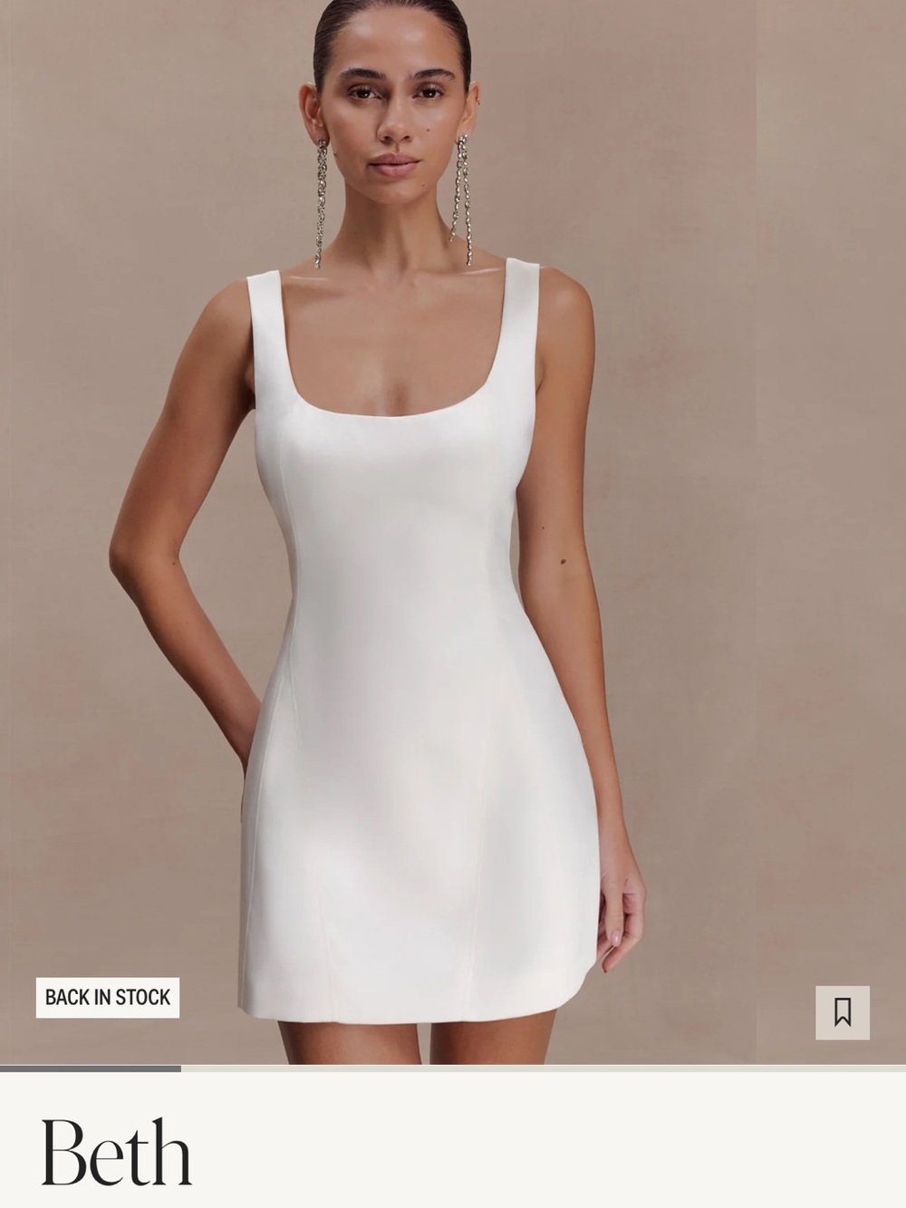 Meshki White Scoop-Neck Mini Dress